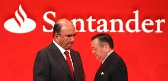 El presidente del Banco Santander, Emilio Botín, y el exconsejero delegado de la entidad, Alfredo Sáenz, en una imagen de archivo.