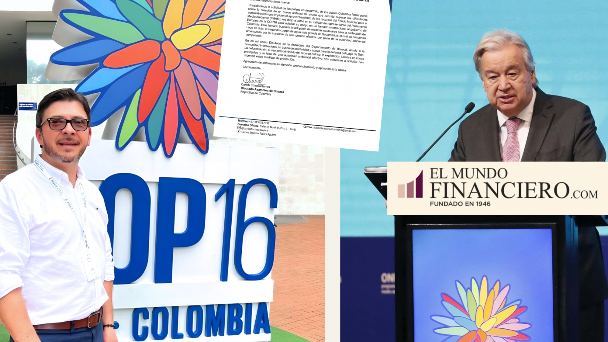 El Diputado Colombiano Carlos Torres busca apoyo del Parlamento Europeo en la COP16